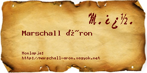 Marschall Áron névjegykártya